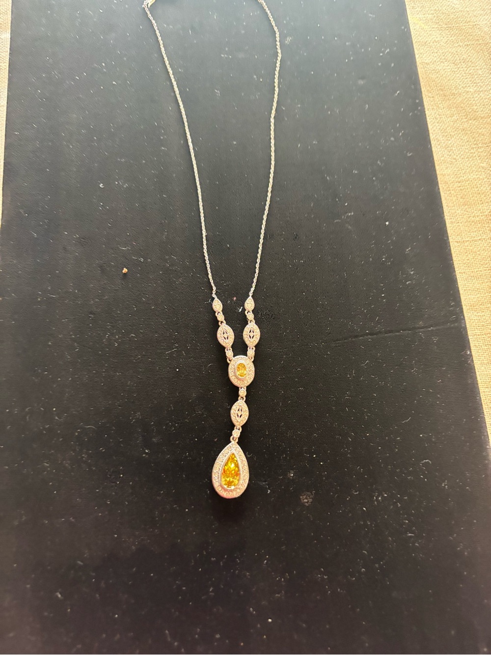 Elegant Yellow Teardrop Pendant Necklace - by Givenchy Women Jewelry